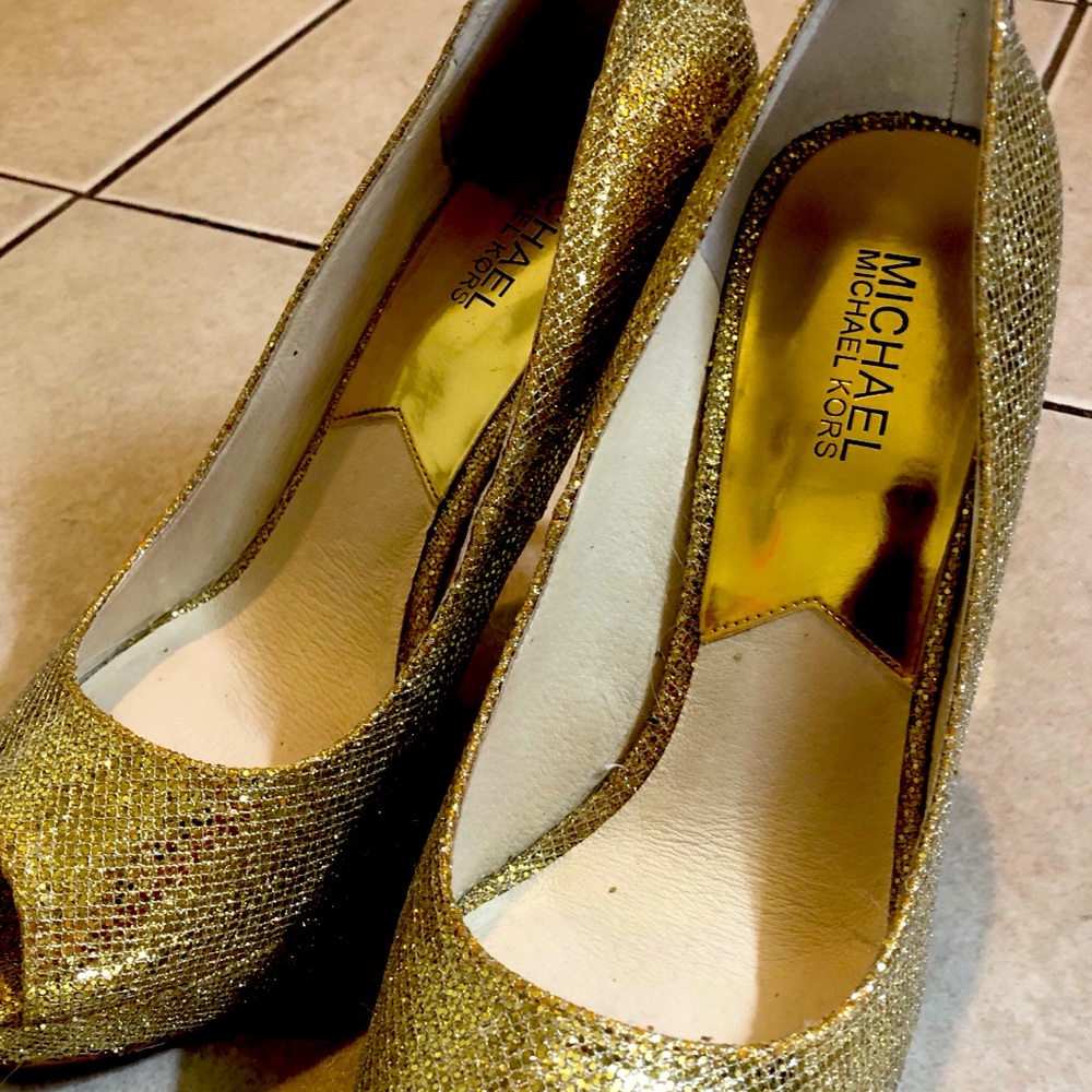 Gold Sparkly Michael Kors Shoes